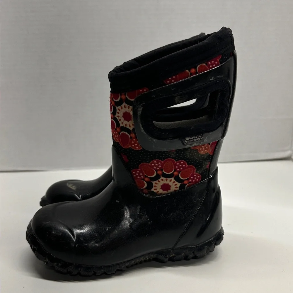 Bogs Boots Snow Rain Waterproof Insulated Pull On Black Kids Infants Size 7